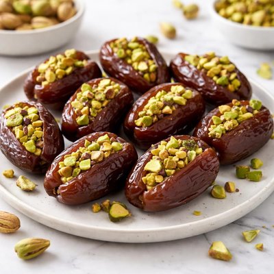 Dates with pistachios