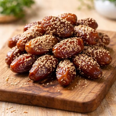 Dates with sesame seeds