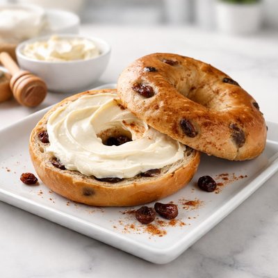 Daves organic cinnamon raisin bage