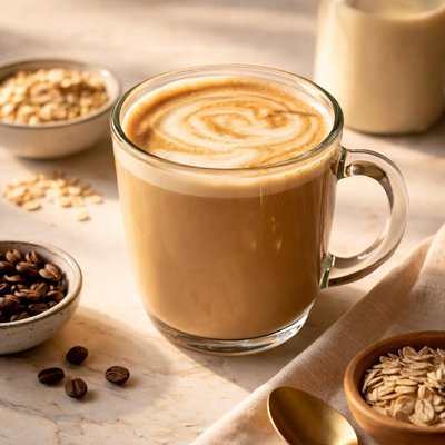 Decaf coffee with oat milk