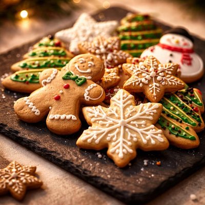 Decorated christmas cookies