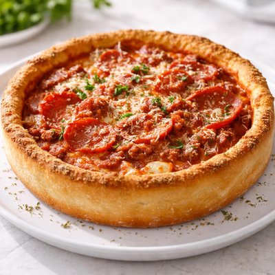 Deep dish chicago pizza