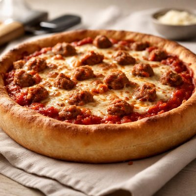 Deep dish sausage pizza