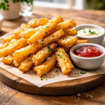 Deep fried beer battered cchips