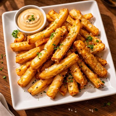 Deep fried beer battered chips
