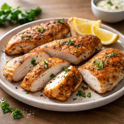 Deep fried chicken breast no breading