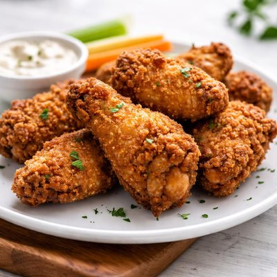 Deep fried chicken wing