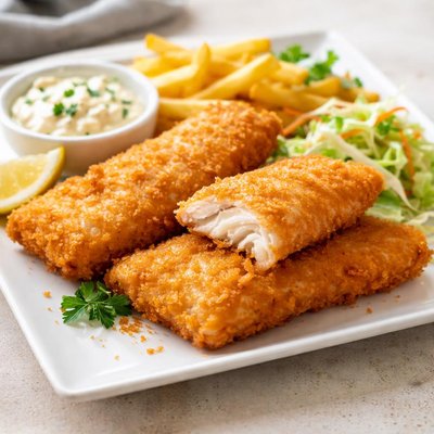 Deep fried haddock