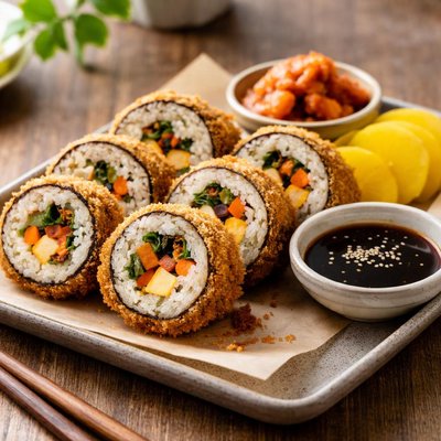 Deep fried kimbap roll