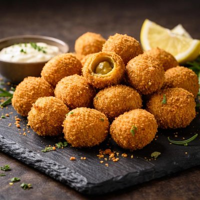 Deep fried olives