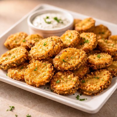 Deep fried pickle chips