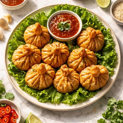 Deep fried pork momo