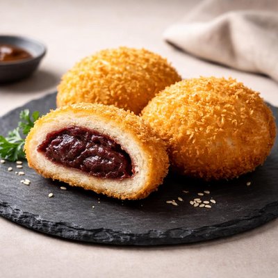 Deep fried red bean bun