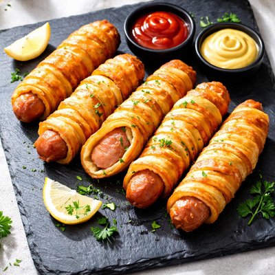 Deep fried sausage wrap