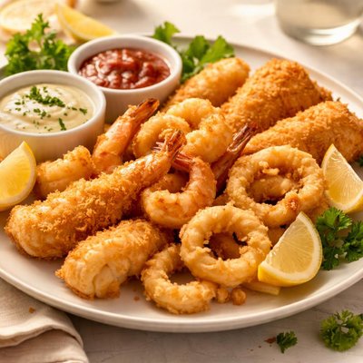 Deep fried seafood