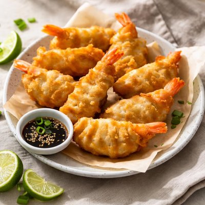 Deep fried shrimp gyoza