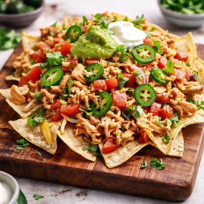 Defined dish chicken nachos