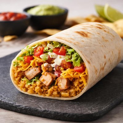 Del taco chicken burrito