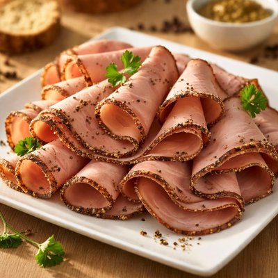 Deli sliced peppered ham