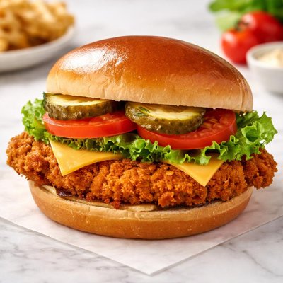 Deluxe spicy chicken fil a sandwich