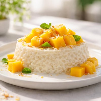 Dessert mangue tapioca lait de coco