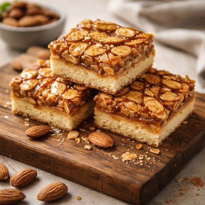 Dessert with almonds