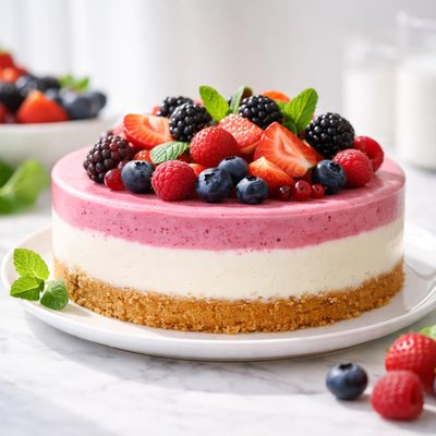 Dessert with fruit garnish