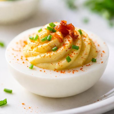 Deviled egg half