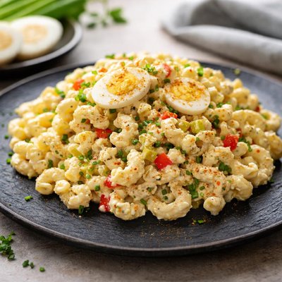 Deviled egg macaroni salad