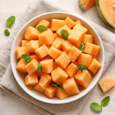 Diced cantaloupe
