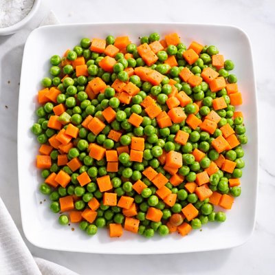 Diced carrots and peas