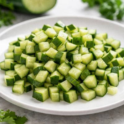 Diced cucumbers