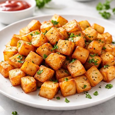 Diced fried potatoes