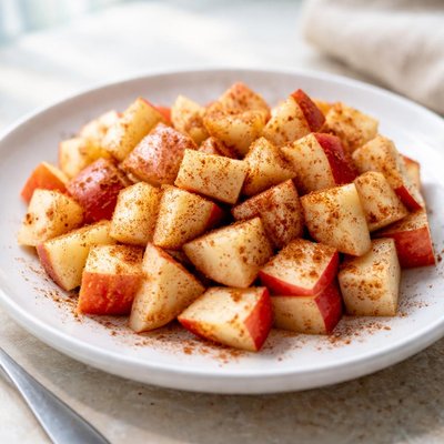 Diced gala apple sprinkled with cinnamon
