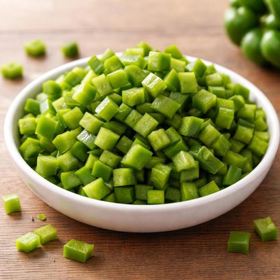 Diced green bell peppers