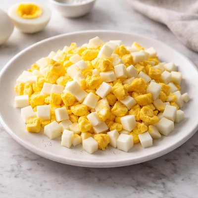 Diced hard-boiled eggs