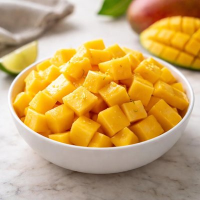 Diced mangoes