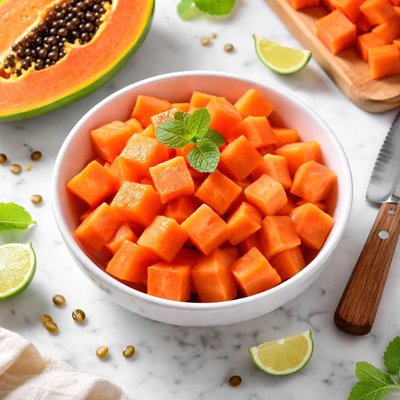 Diced papaya