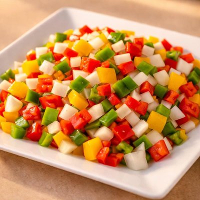 Diced peppers and onions