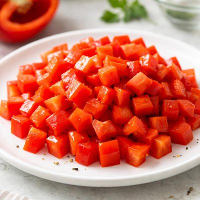 Diced red bell pepper