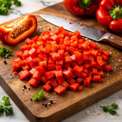 Diced red peppers