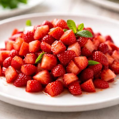 Diced strawberries