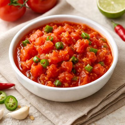 Diced tomato with chilies