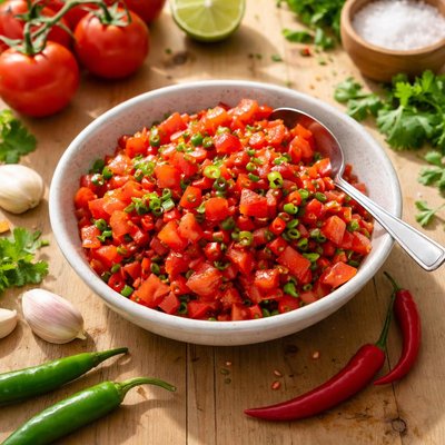 Diced tomatoes and chillies