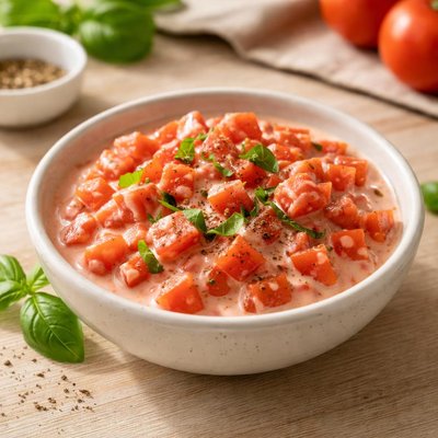 Diced tomatoes with cream