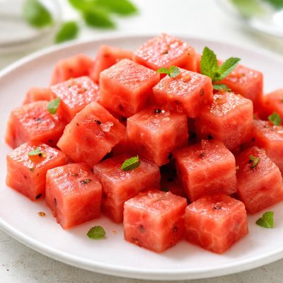 Diced watermelon