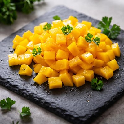 Diced yellow bell peppers