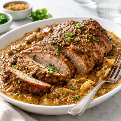Dijon braised pork shoulder