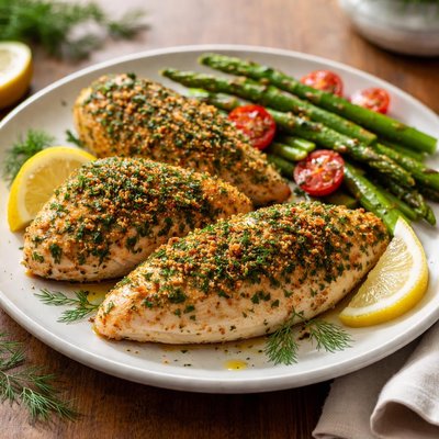 Dill crusted chicken