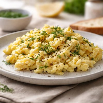 Dill scrambled eggs